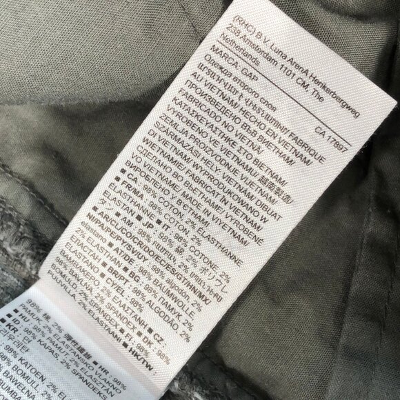 Gap‎ Corduroy Pants Women's L 32x30 Gray Vintage Flight High Rise Joggers Tall - Picture 14 of 16